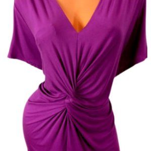 Nicole Miller - Knot Tie Front Top - Purple XXL